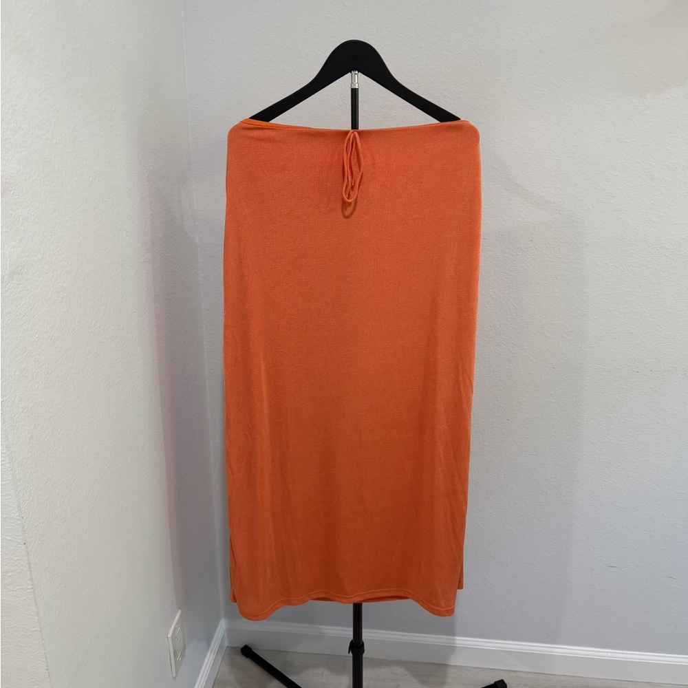 Sabo Skirt Orange Knit Maxi Drawstring Waist